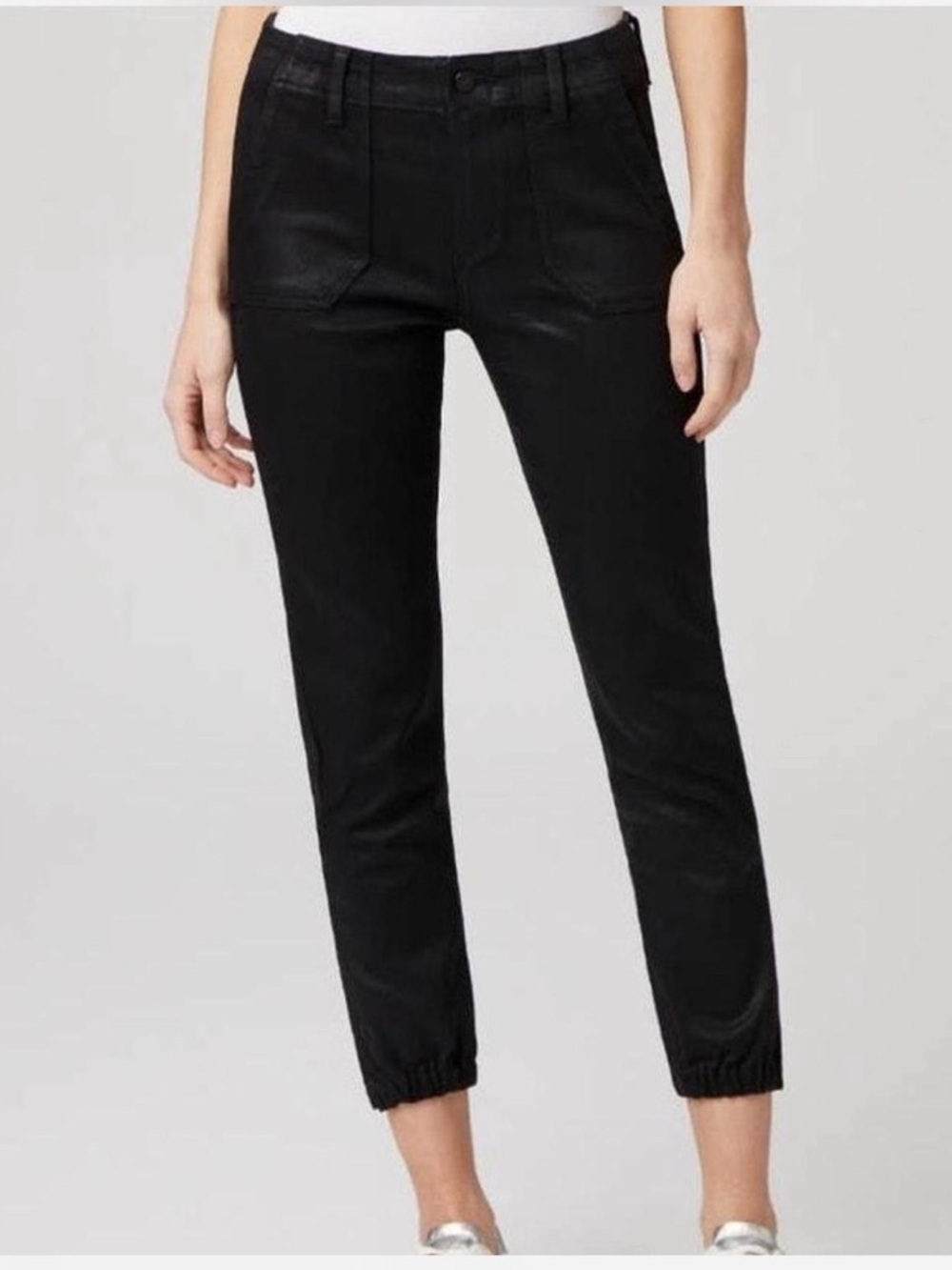 PAIGE Black Velvet Jogger Pants
